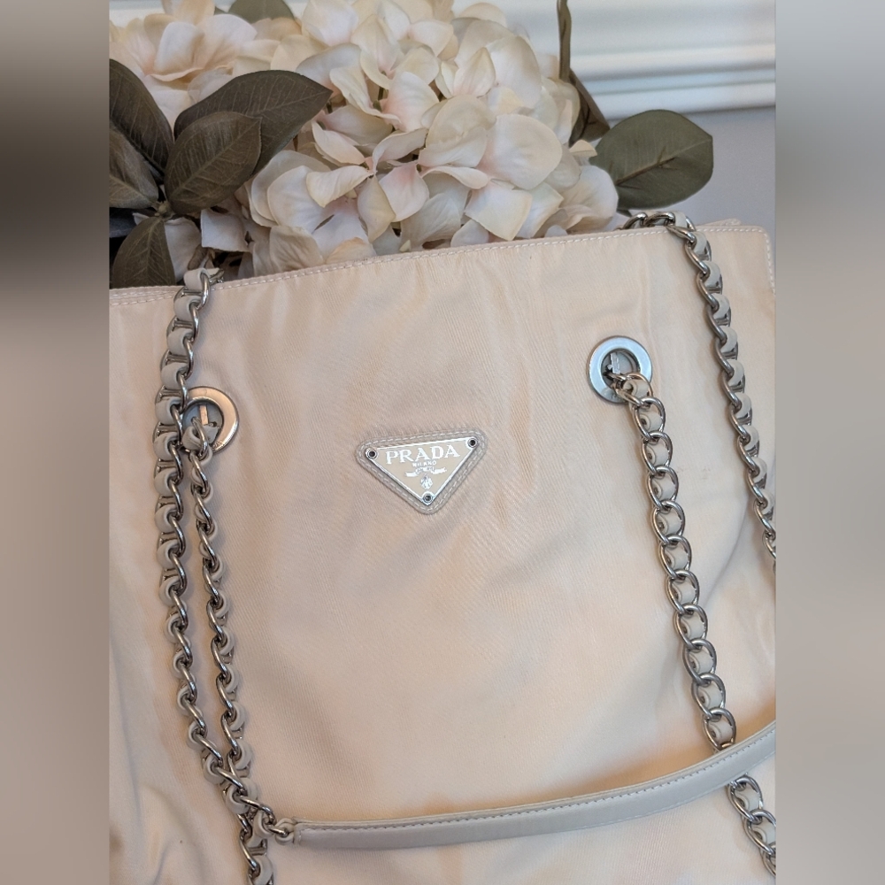 Prada Cream Chain Shoulder Bag
